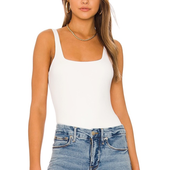 Good American Tops - Good American Scuba Modern Tank Sculpting Bodysuit White Small NWT